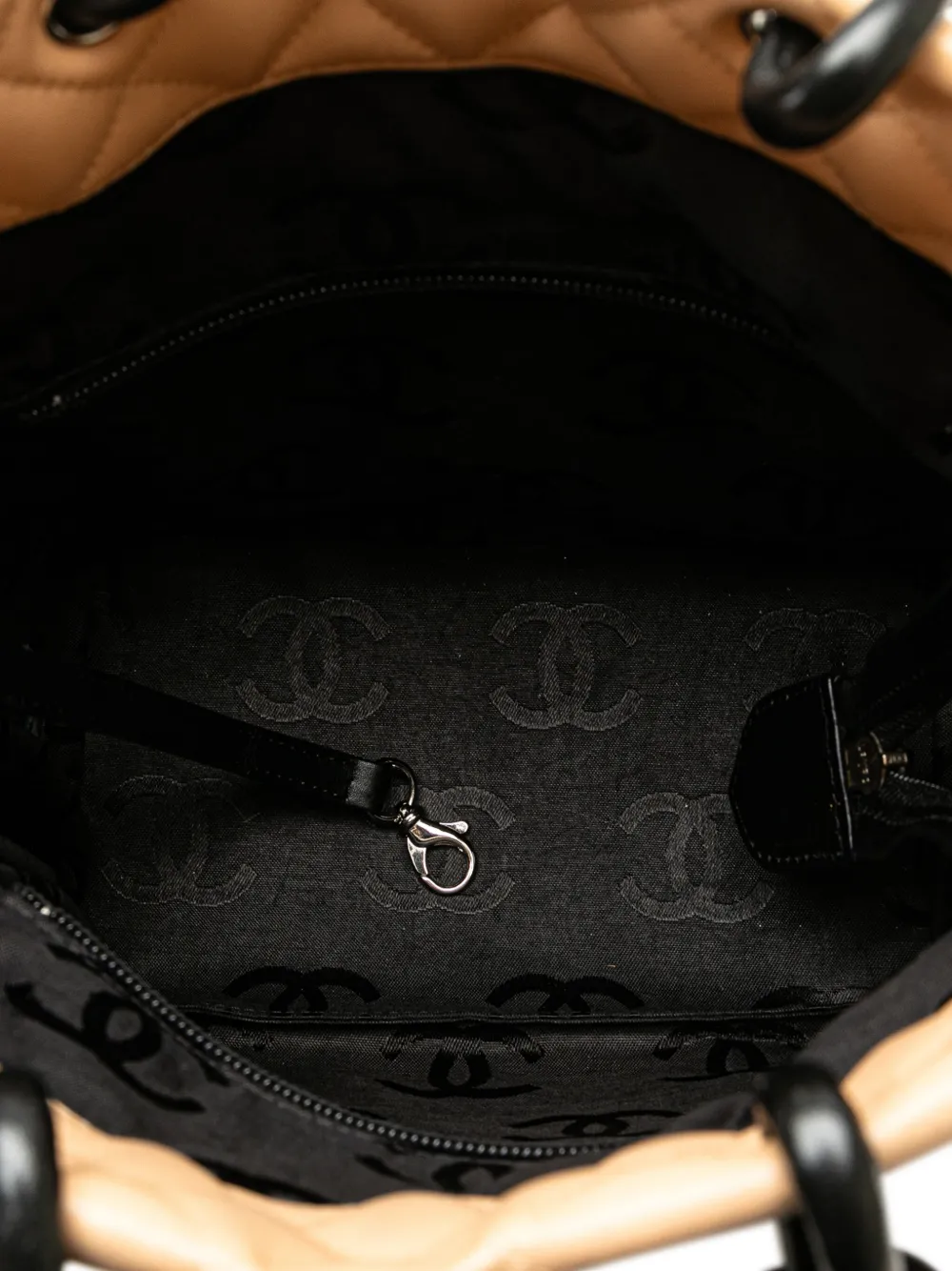 Pre-owned Chanel 2003-2004 Medium Cambon Ligne Tote Bag In Brown