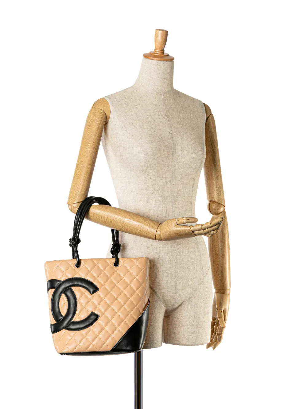 Pre-owned Chanel 2003-2004 Medium Cambon Ligne Tote Bag In Brown