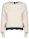 PINKO lace-trim jumper - Neutrals