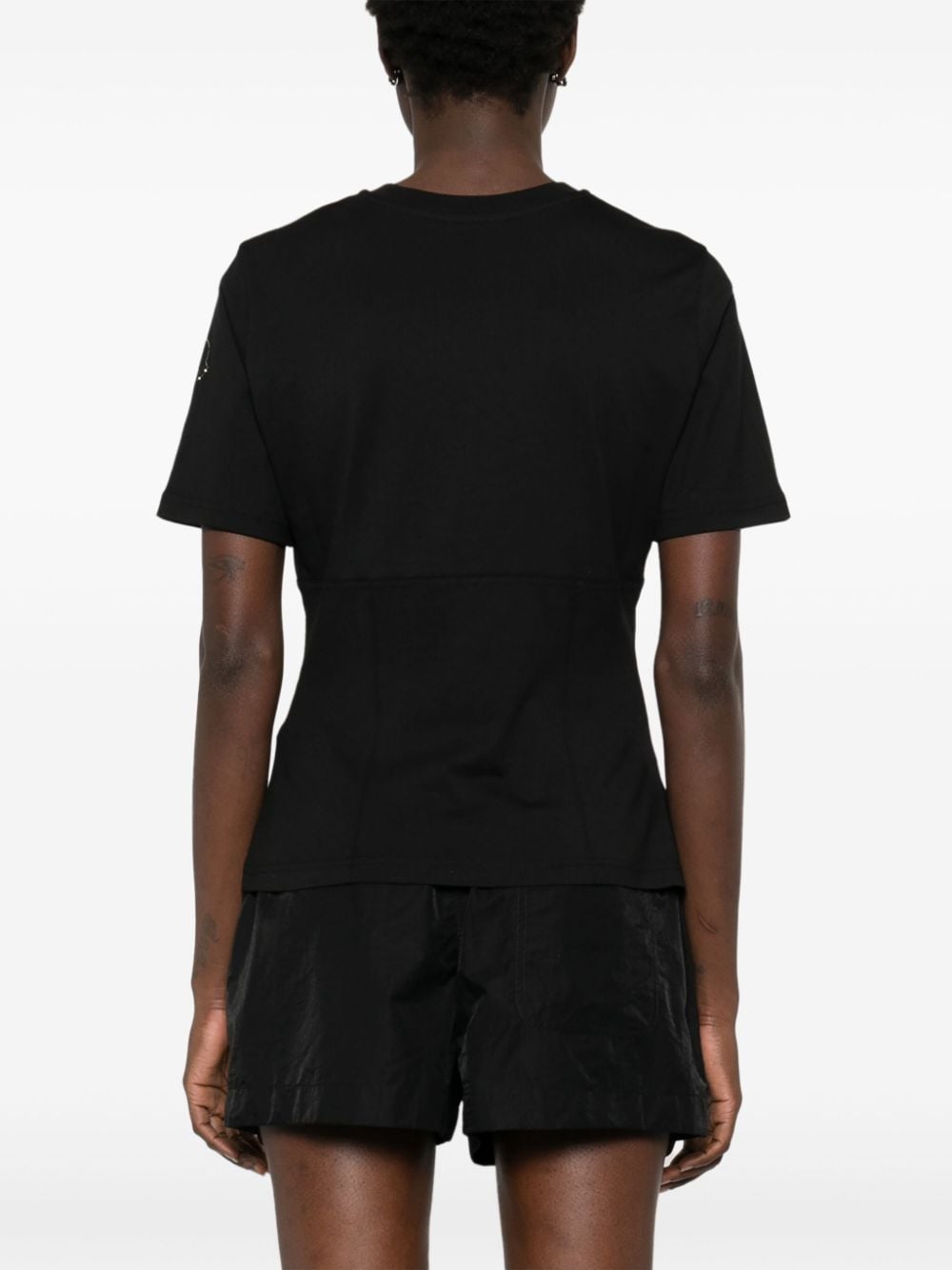 Shop Moncler Logo-embellished T-shirt In Black