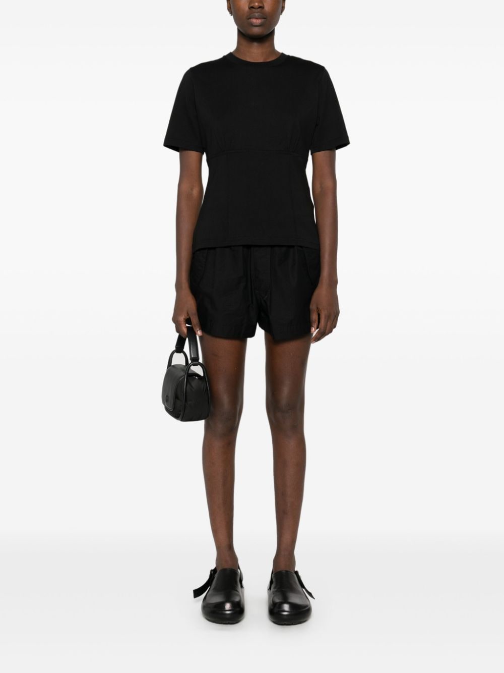 Shop Moncler Logo-embellished T-shirt In Black