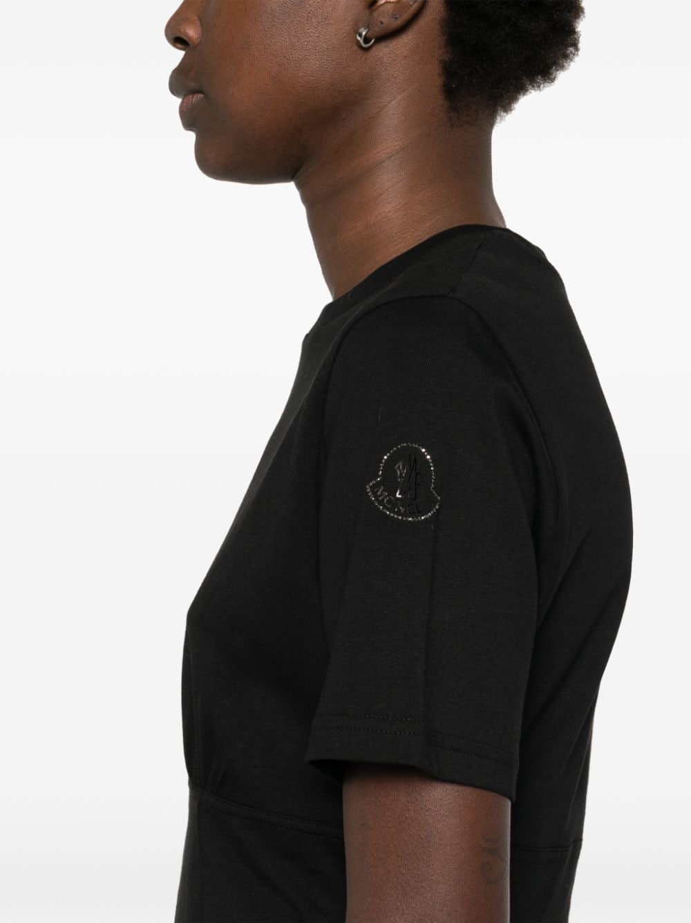 Shop Moncler Logo-embellished T-shirt In Black