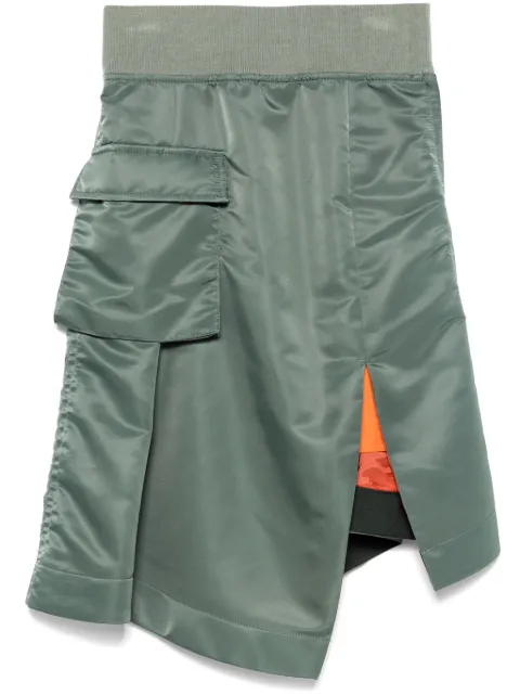 sacai asymmetric midi skirt