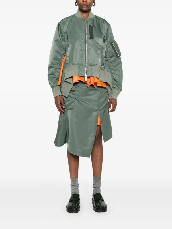 Sacai アシンメトリー スカート | グリーン | FARFETCH JP Sacai アシンメトリー スカート | グリーン | FARFETCH JP