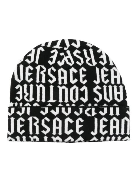 Versace Jeans Couture logo-jacquard beanie hat
