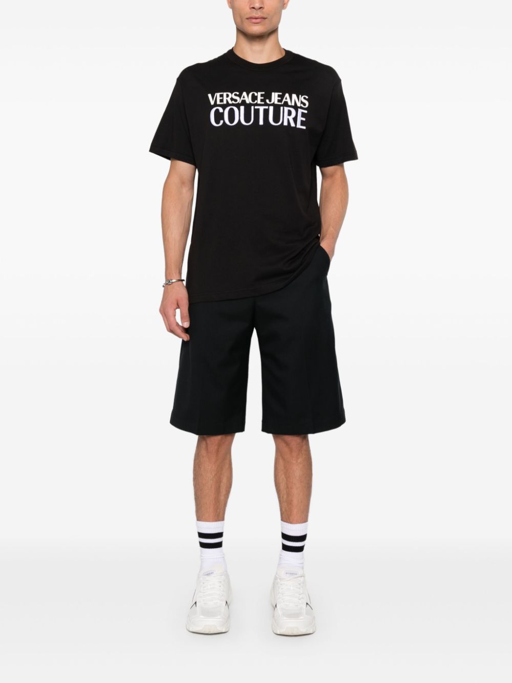 Shop Versace Jeans Couture Logo T-shirt In Black