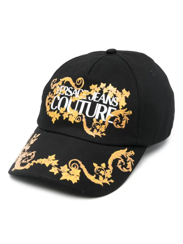 VERSACE JEANS COUTURE ブラックキャップ Versace Jeans Couture バロッコ ロゴ キャップ | ブラック