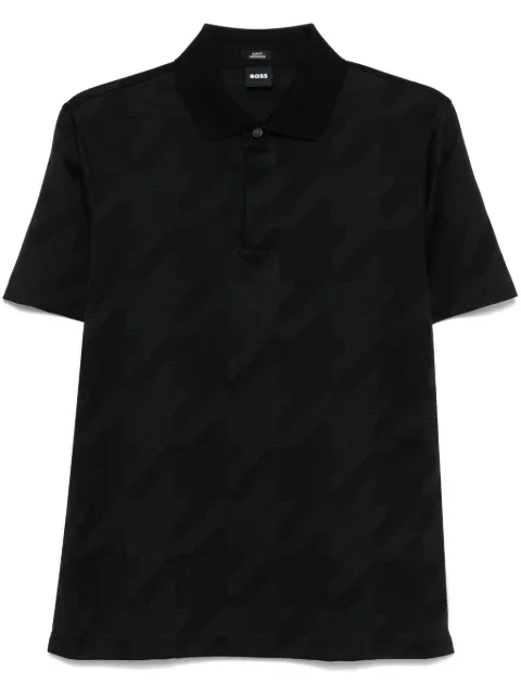 BOSS houndstooth-pattern polo shirt