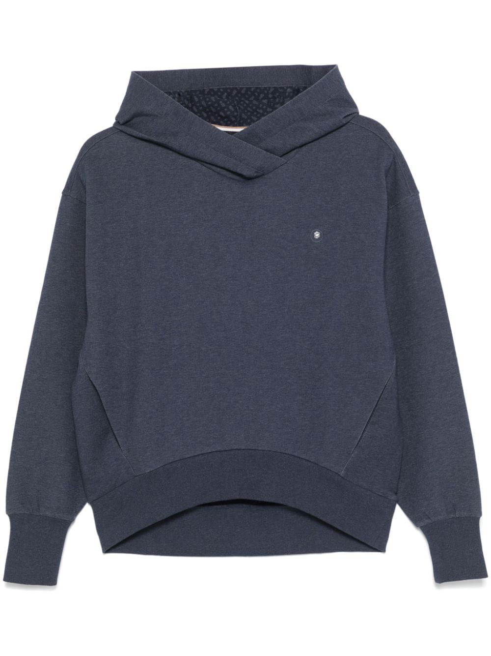 Shop Hugo Boss Mélange Hoodie In 蓝色