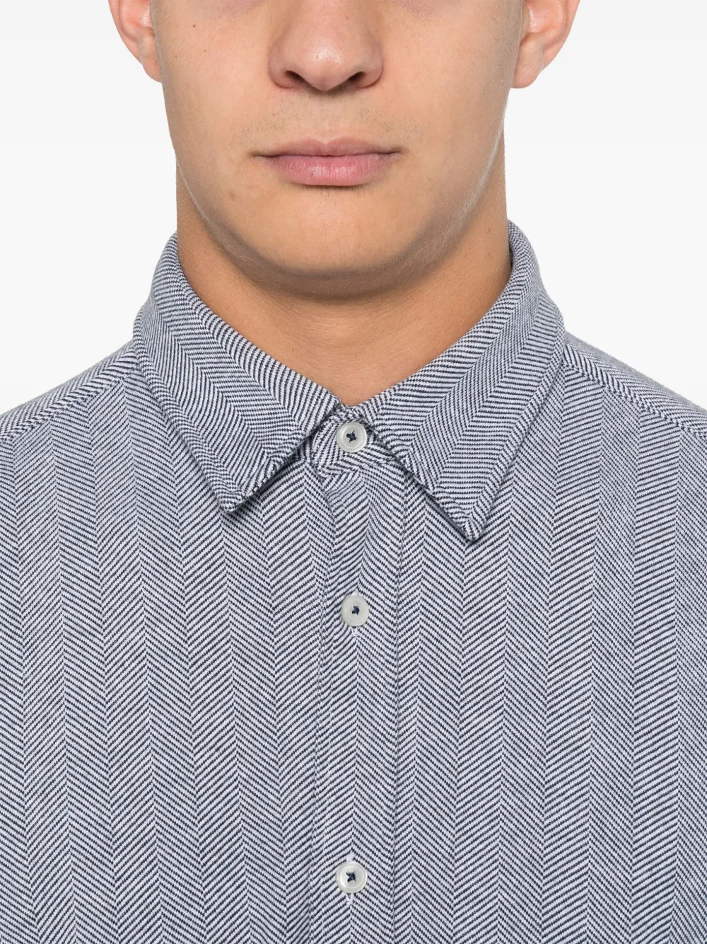 BOSS herringbonepattern Shirt Blue FARFETCH