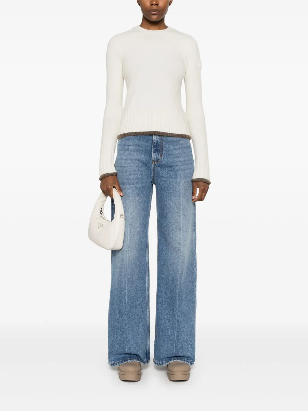 Moncler brushed sweater - Wit
