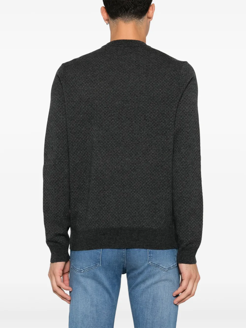 BOSS Trui met jacquard Grijs