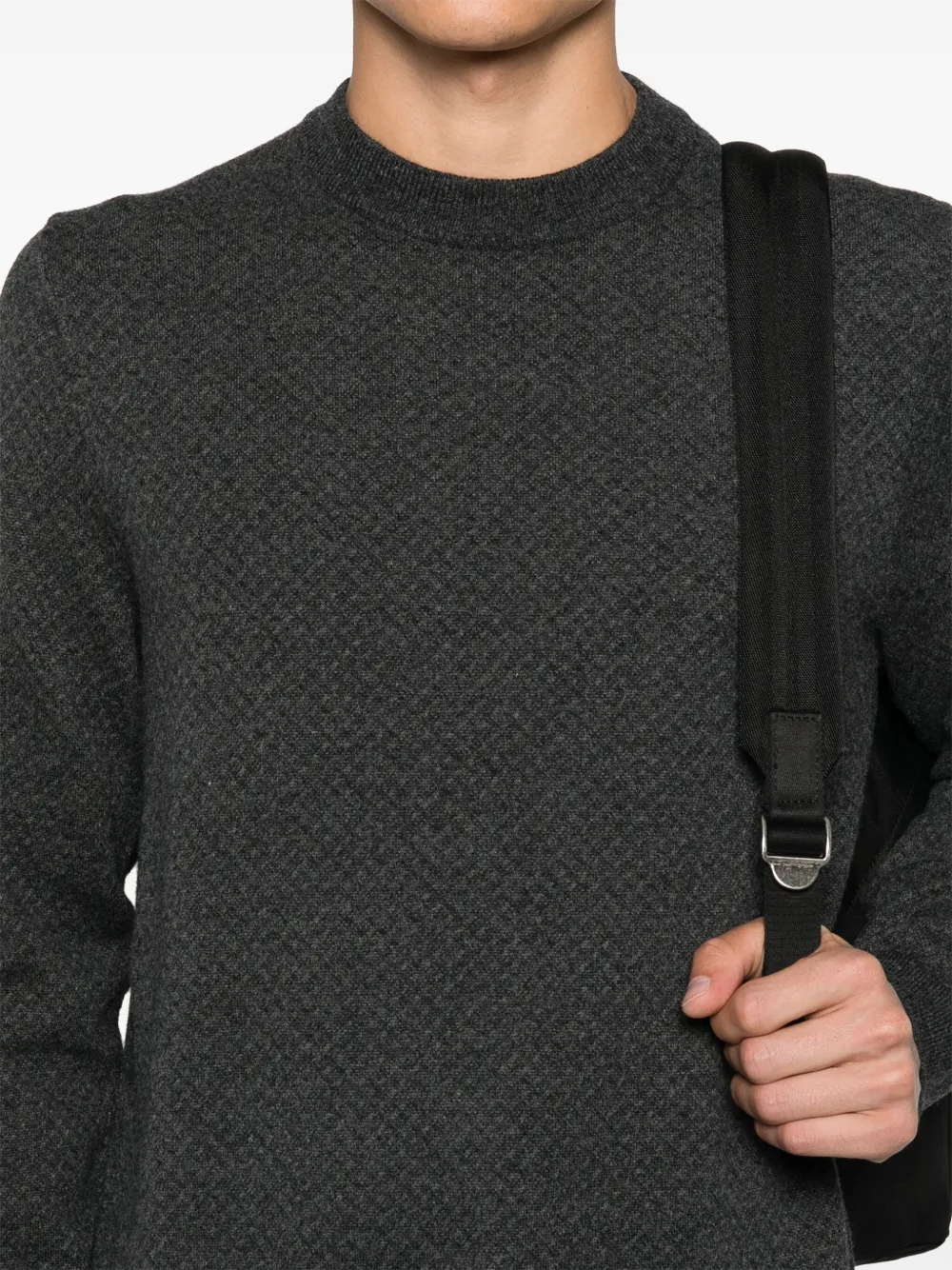BOSS Trui met jacquard Grijs