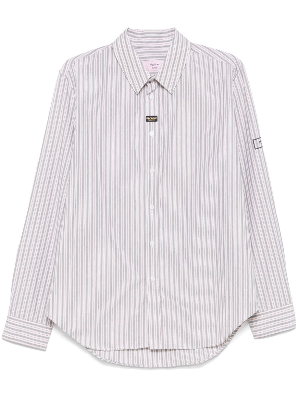 Shop Martine Rose Logo-embroidered Shirt In Neutrals