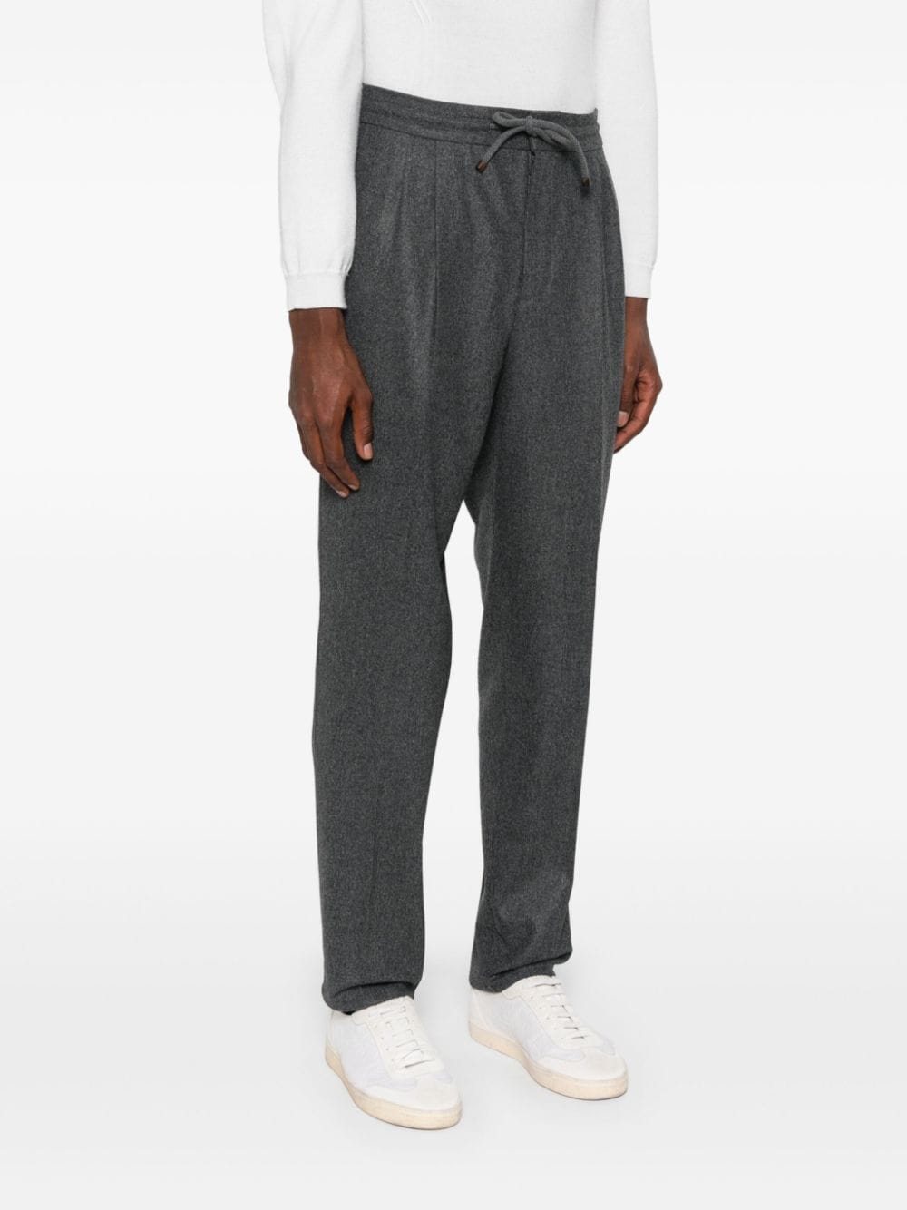 Shop Brunello Cucinelli Pleated Trousers In Grey