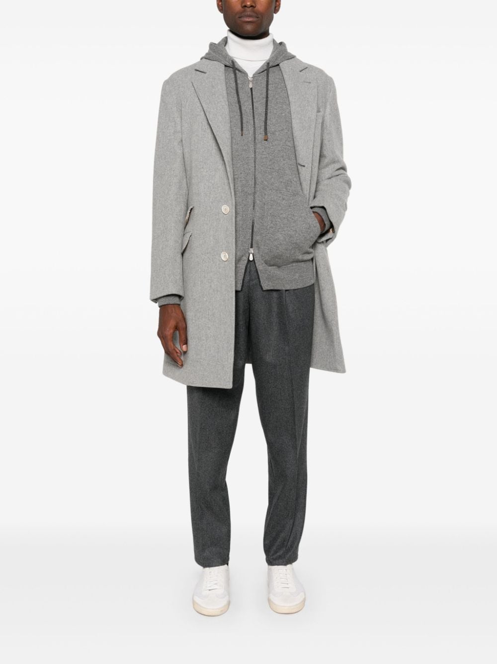 Shop Brunello Cucinelli Pleated Trousers In Grey