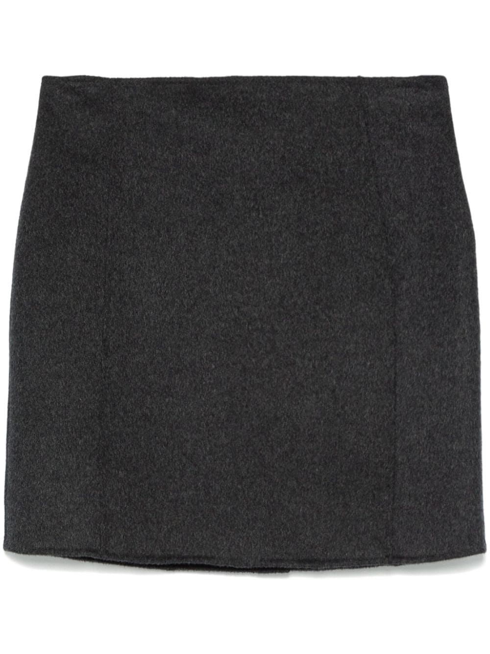 Shop P.a.r.o.s.h Brushed-effect Mini Skirt In Grey