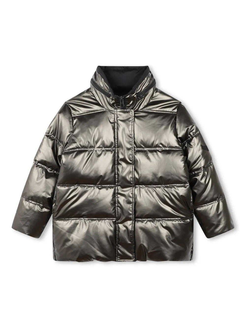 Zadig & Voltaire Kids Gewatteerd jack met capuchon en metallic effect