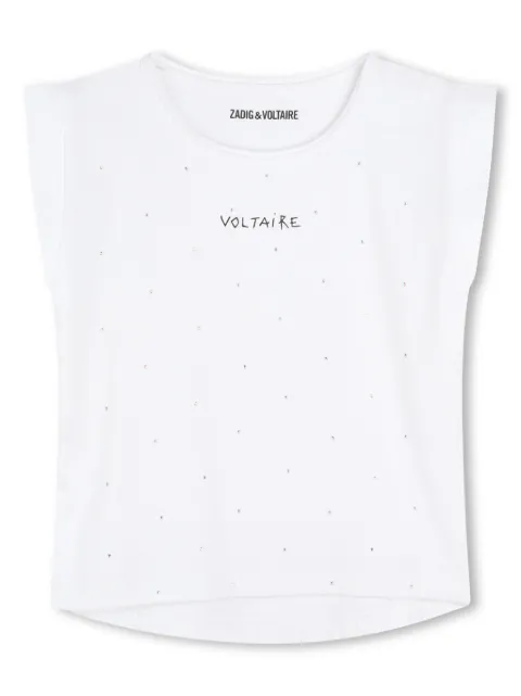 Zadig & Voltaire Kids logo-print sleveeless t-shirt