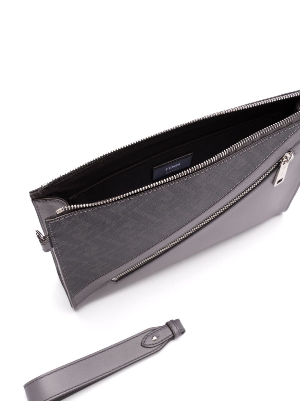 Shop Fendi Diagonal Clutch Bag In Black