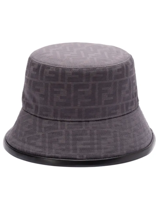 FENDI FF jacquard Bucket Hat Grey FARFETCH IE