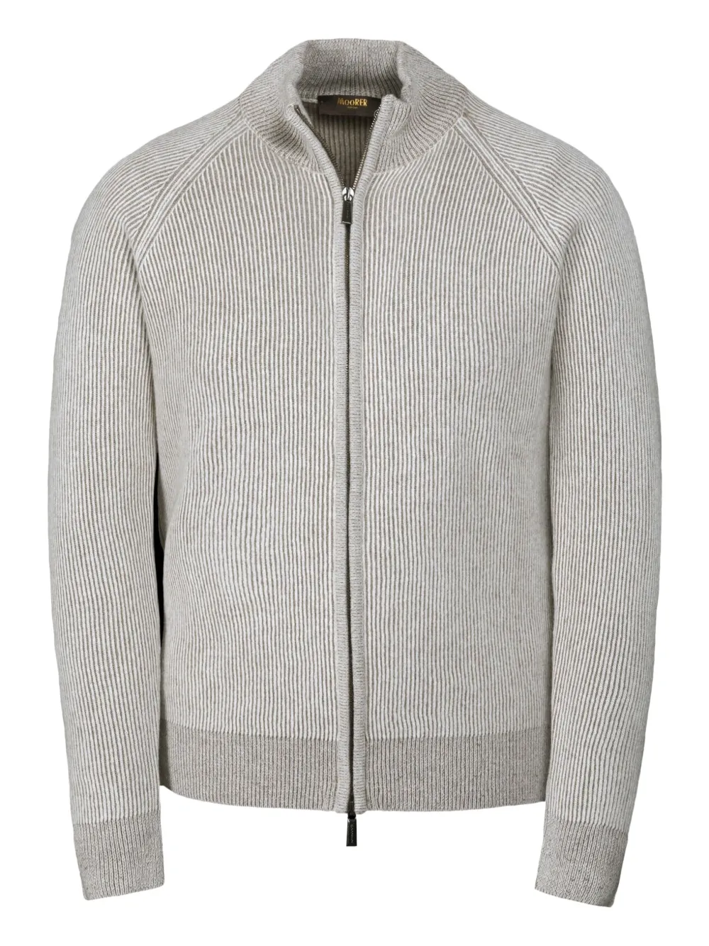 Moorer DEAN-WSV ribbed zip-front cardigan | Grey | Image 1