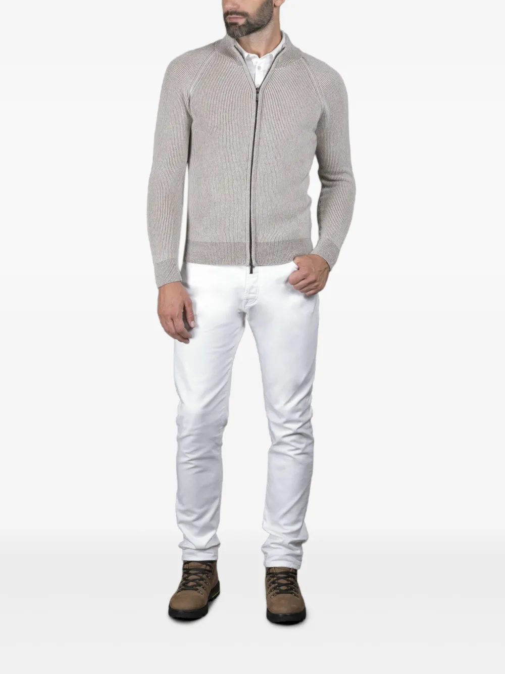 Moorer DEAN-WSV ribbed zip-front cardigan | Cardigans | Image 2