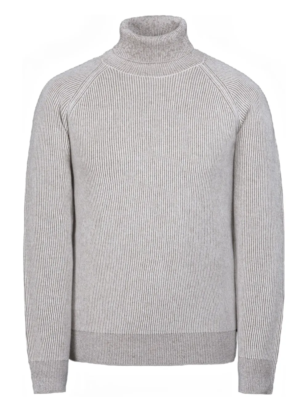 Moorer Ribbed Turtleneck Sweater In Gray