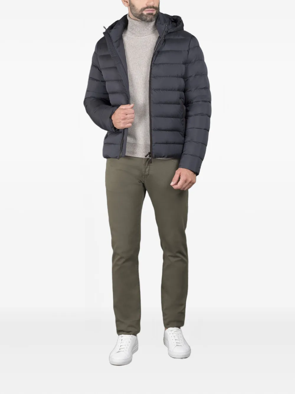 Moorer Gewatteerd jack met capuchon Blauw