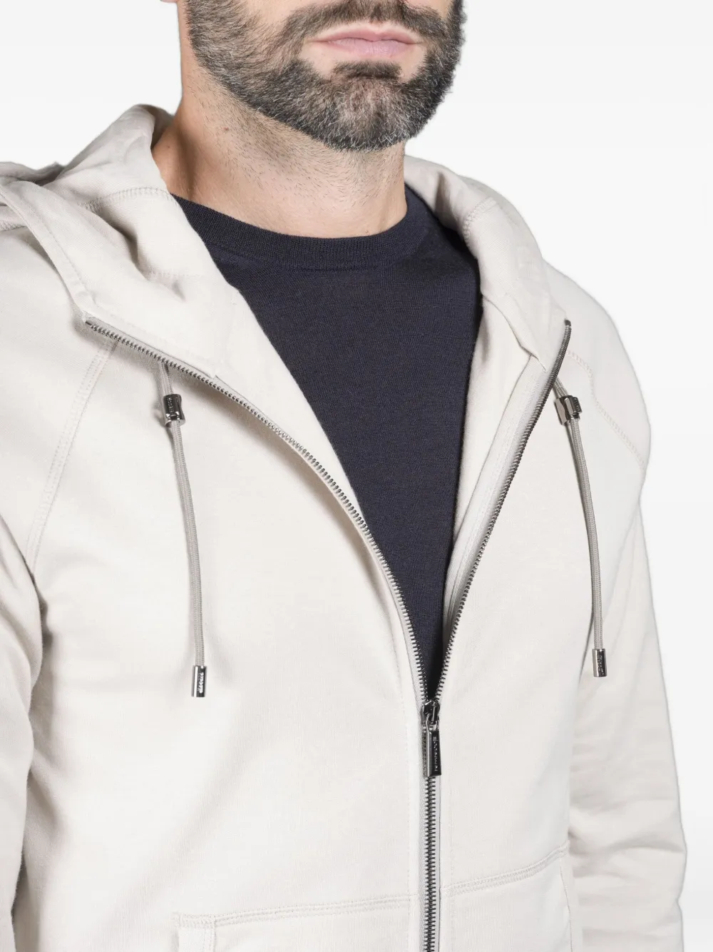 Moorer Hooded Zip-up Tracksuit In Neutral