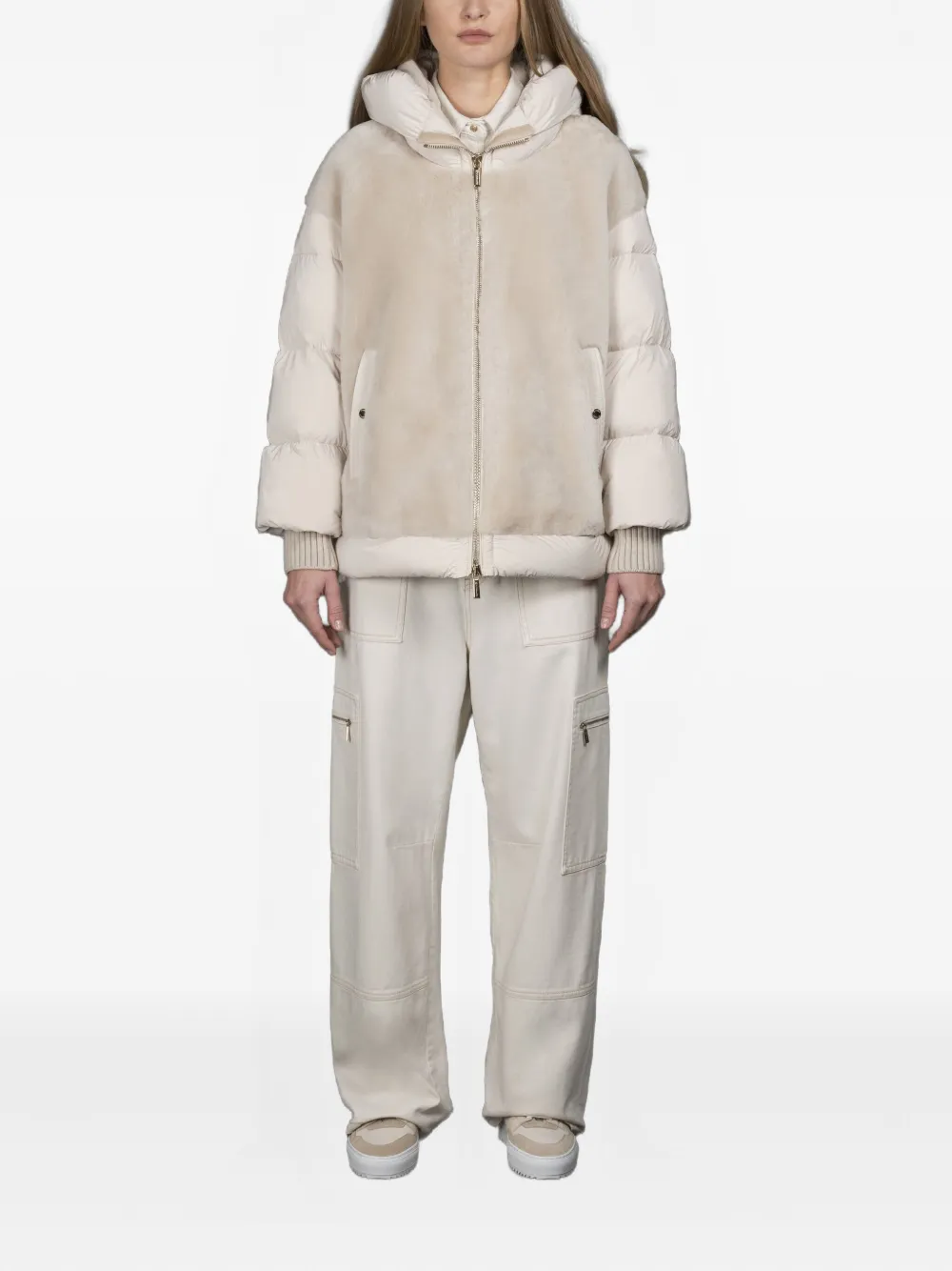 Moorer shearling-panel padded jacket | Down Jackets | Image 2