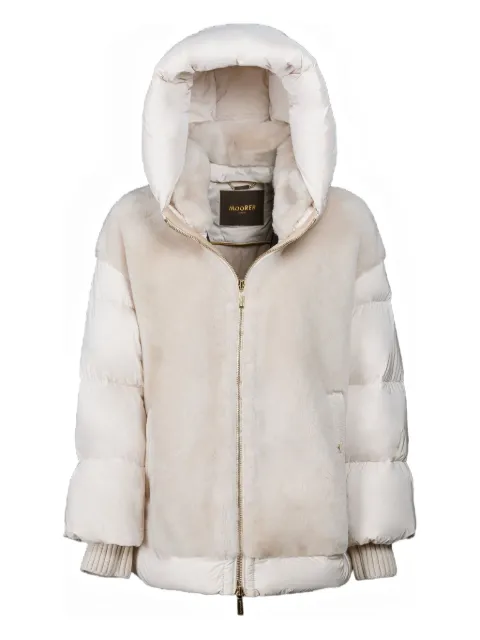 Moorer shearling-panel padded jacket
