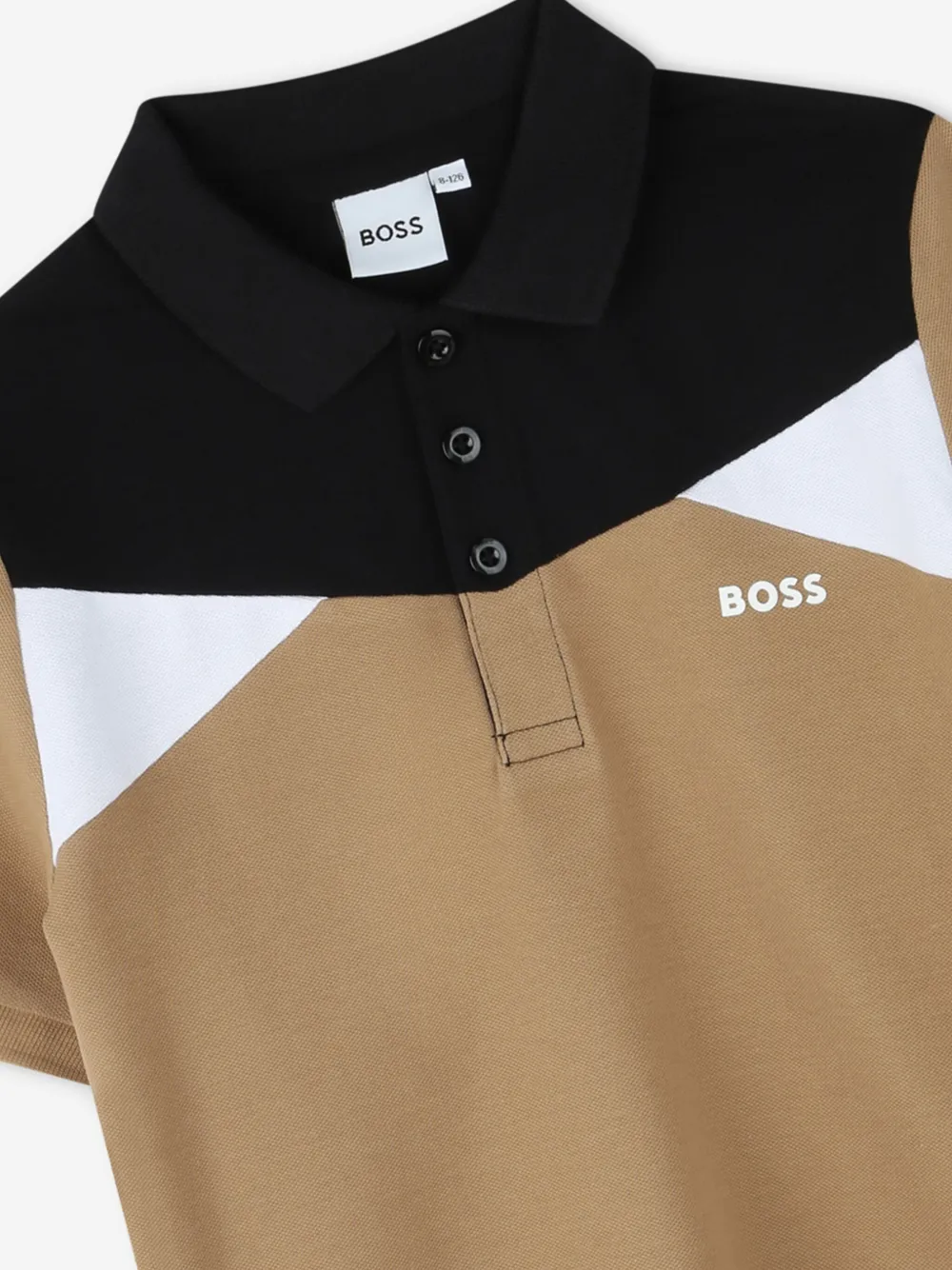 BOSS Kidswear Poloshirt met vlakken Beige