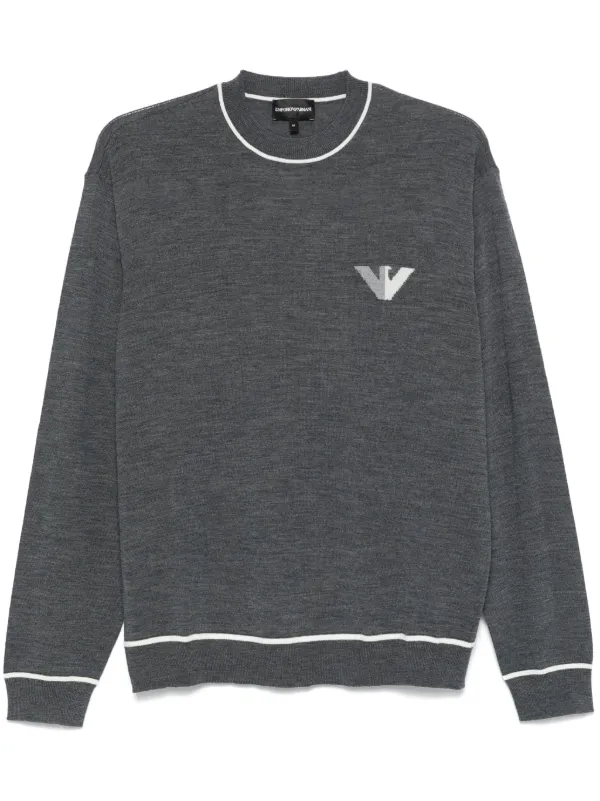 Emporio Armani メランジニット セーター | グレー | FARFETCH JP