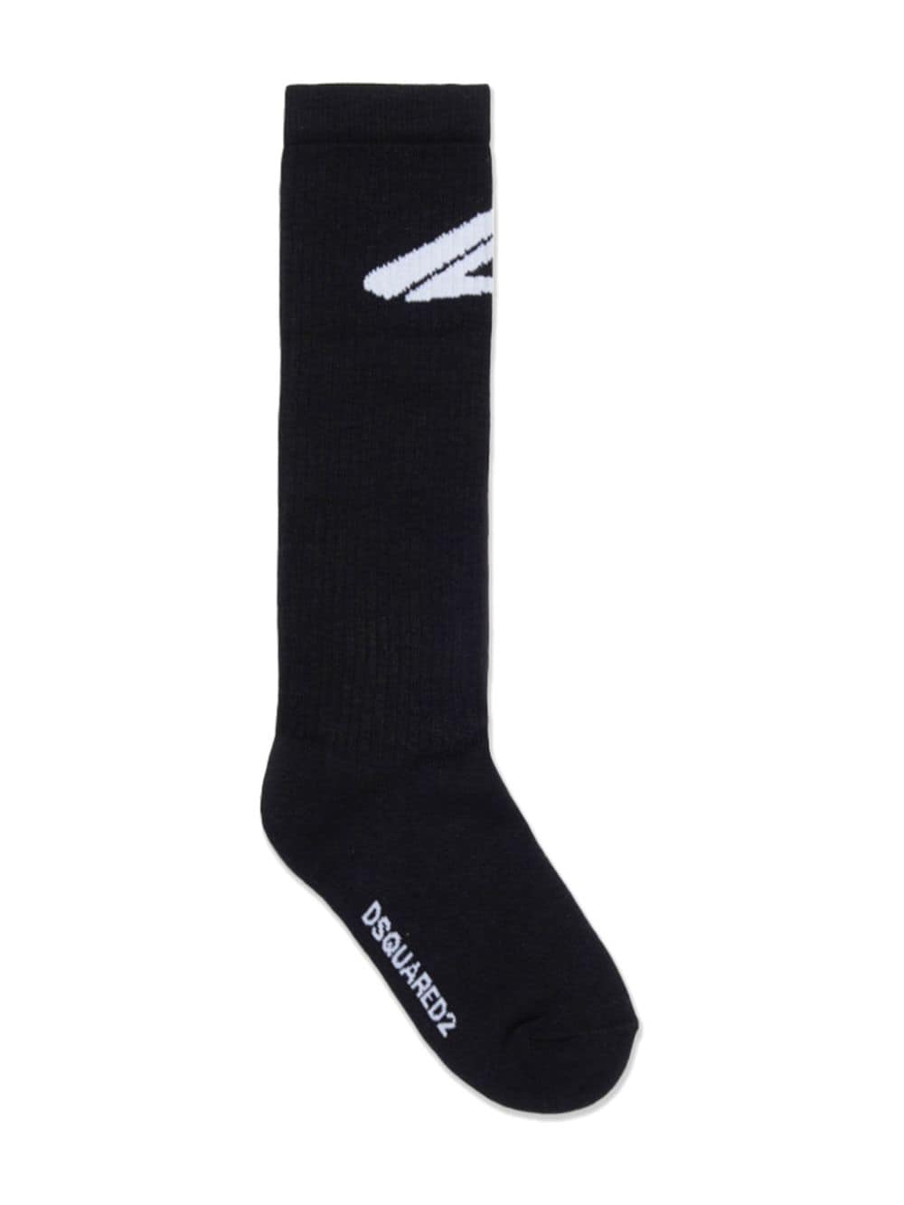 DSQUARED2 KIDS intarsia-knit logo socks - Nero