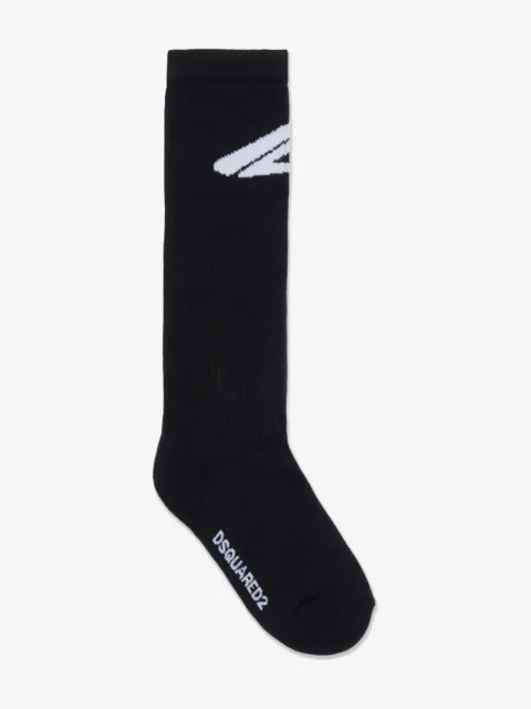 DSQUARED2 KIDS intarsia-knit logo socks