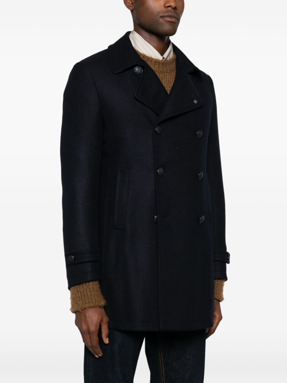 Tagliatore herringbone coat Men