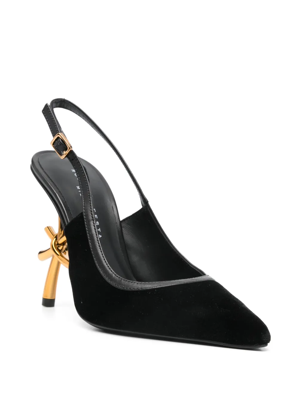 Roberto Festa Fluwelen slingback pumps - Zwart