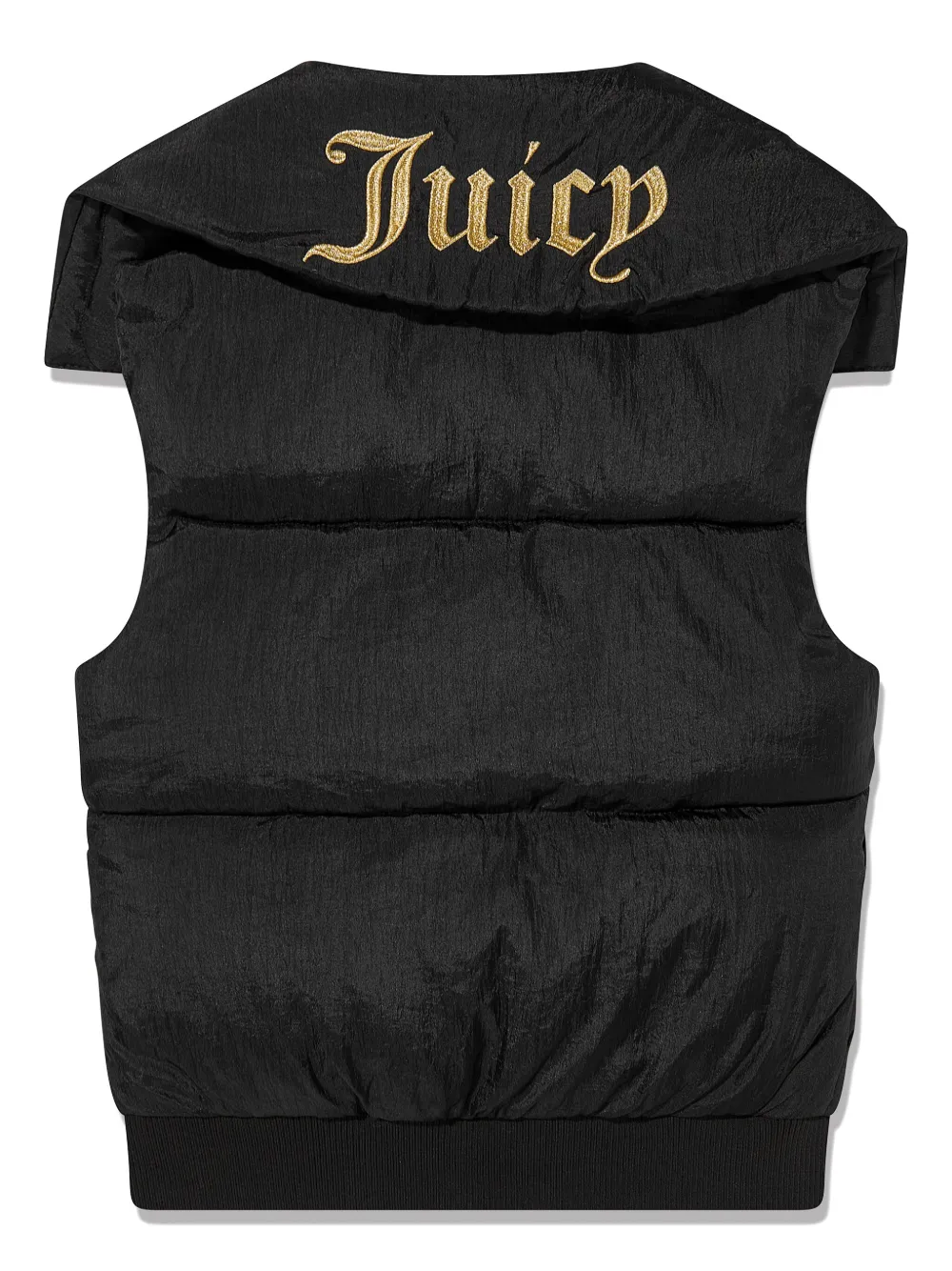 Juicy Couture Kids logo-embroidered puffer gilet - Zwart