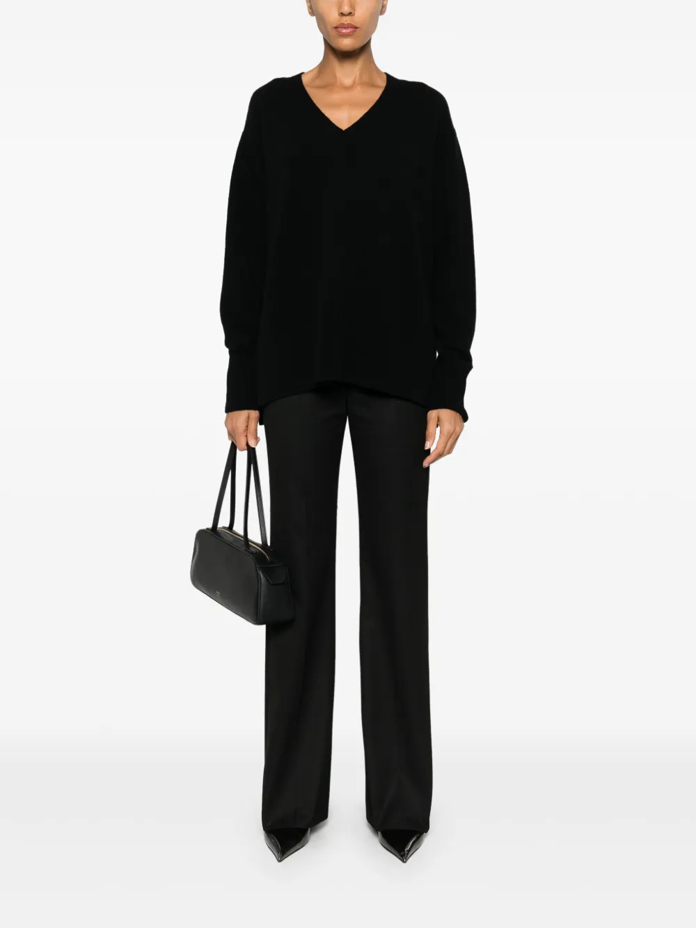 Roberto Collina V-neck sweater - Zwart