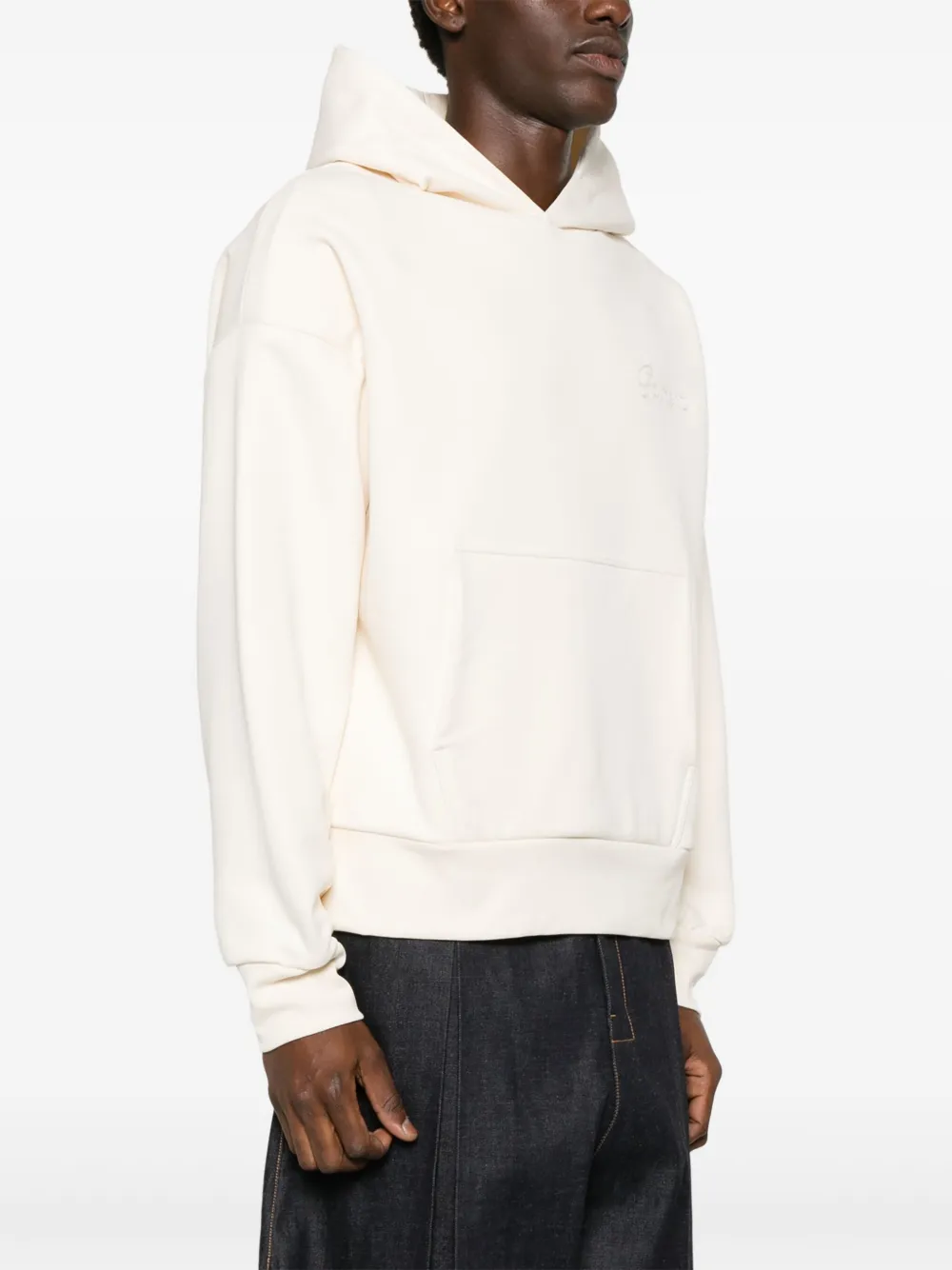 Garment workshop Hoodie met geborduurd logo Beige