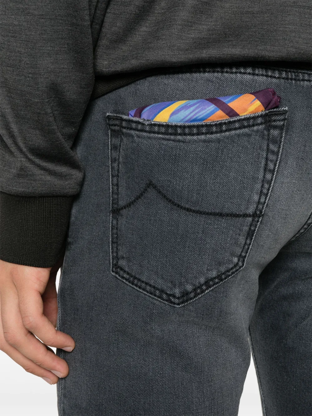 Jacob Cohen Straight Leg Trousers Faded Effect In Grey