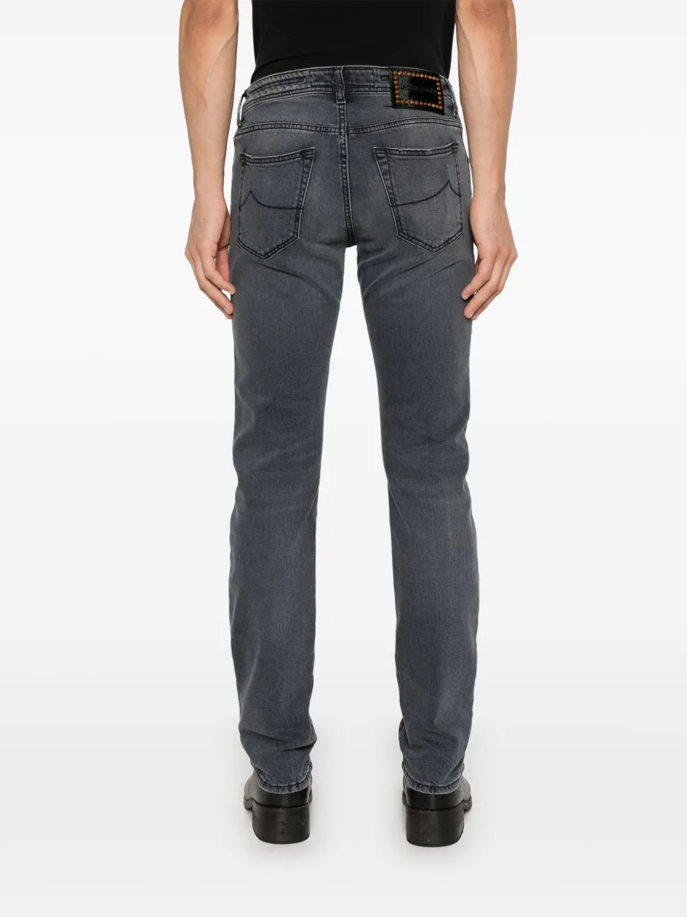 Jacob Cohen Straight Leg Trousers Faded Effect In Grey