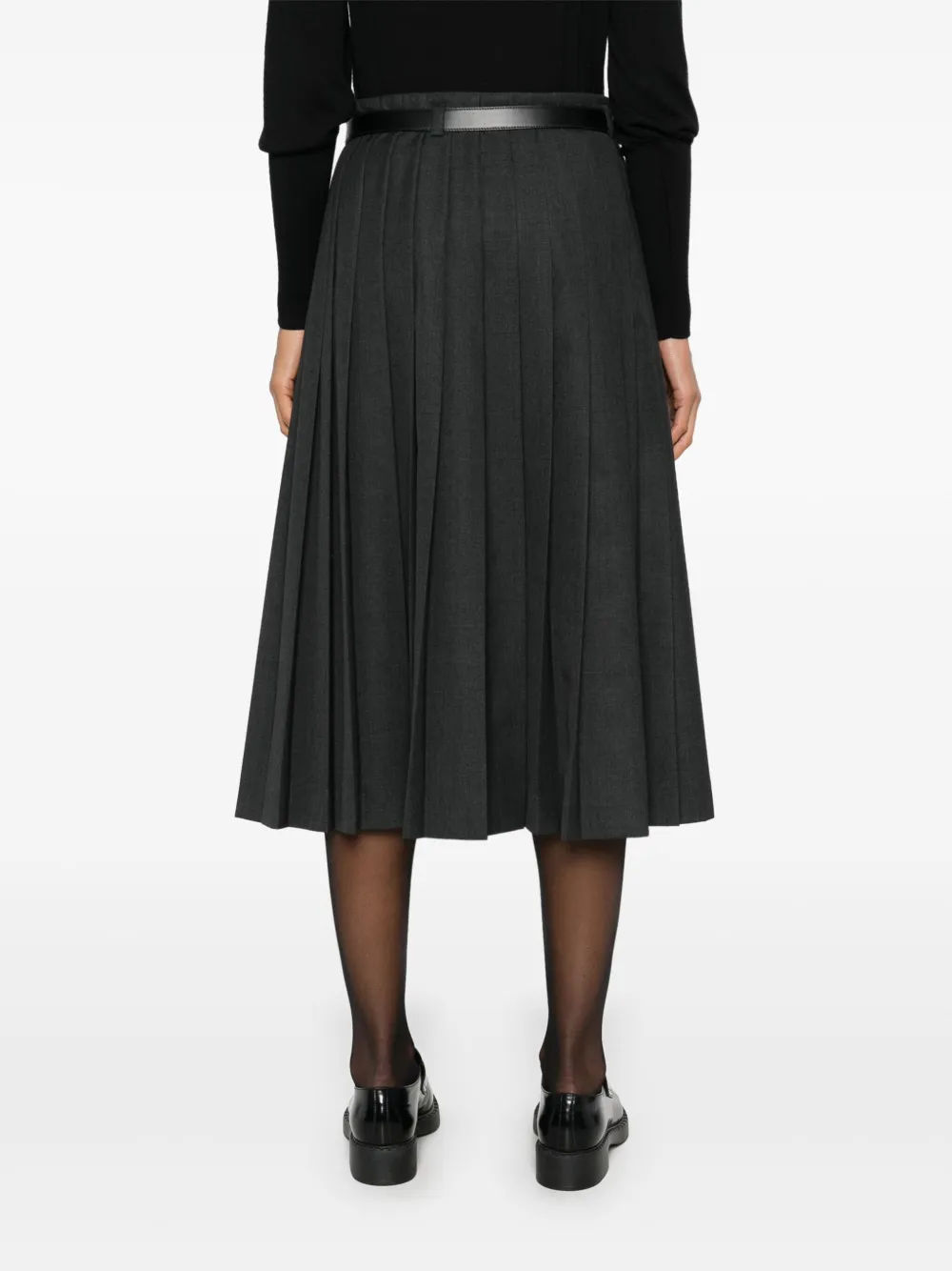 Prada Midi-plooirok Zwart