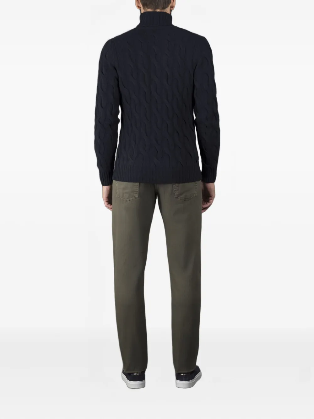 Moorer Gordon-ws3 Cable-knit Turtleneck Sweater In Blue