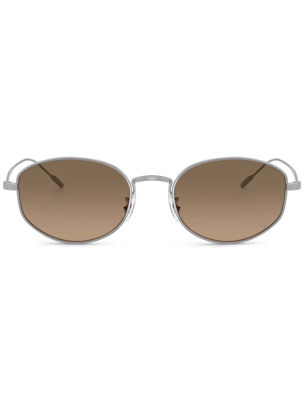 Oliver Peoples Estra zonnebril met ovalen montuur Zilver