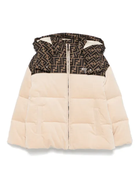 Fendi Kids chamarra capitonada con logo FF