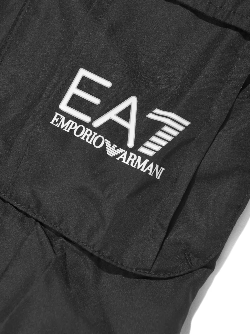 Emporio Armani Kids Cargo broek met logoprint Zwart