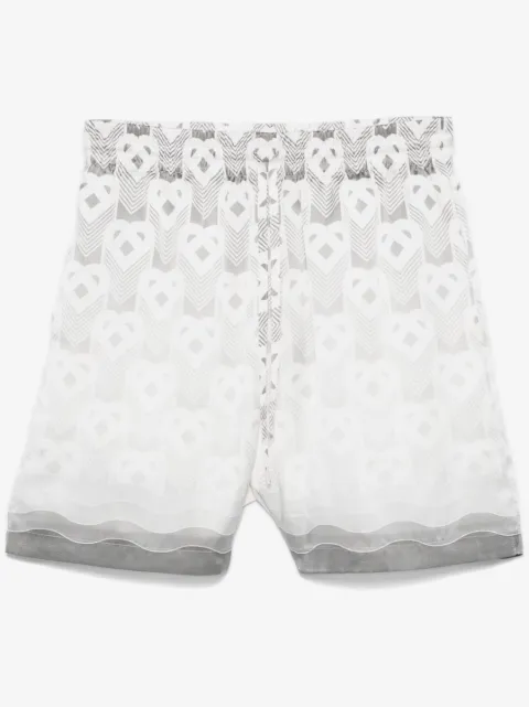 Casablanca heart-monogram silk shorts