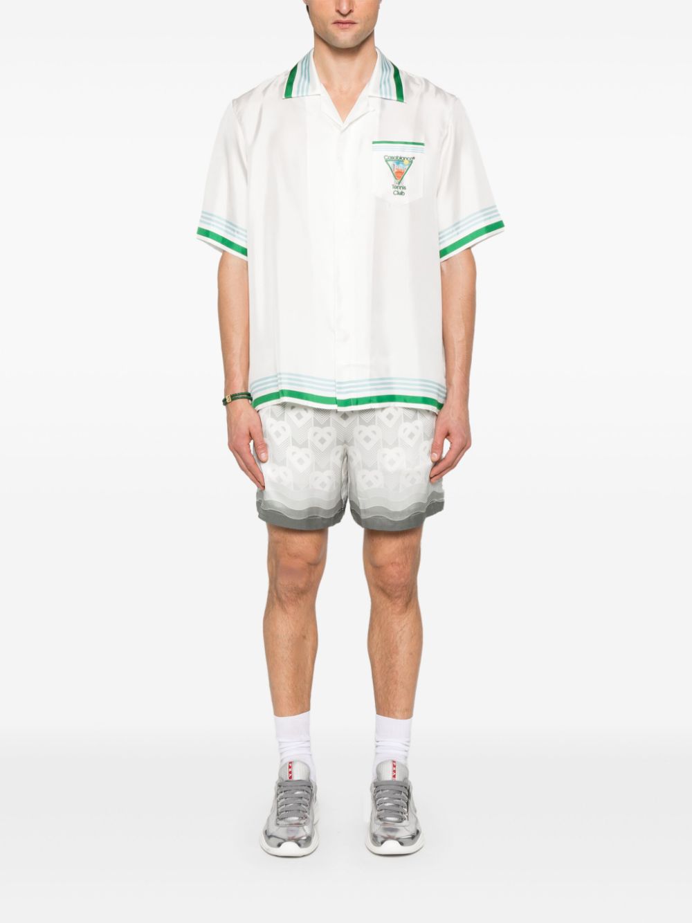 Casablanca Zijden shorts met monogram - Grijs